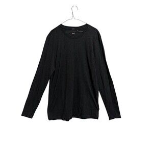 Hugo BOSS Shirt Mens 2XL XXL Black Long Sleeve Crew Slim Fit Casual Comfort